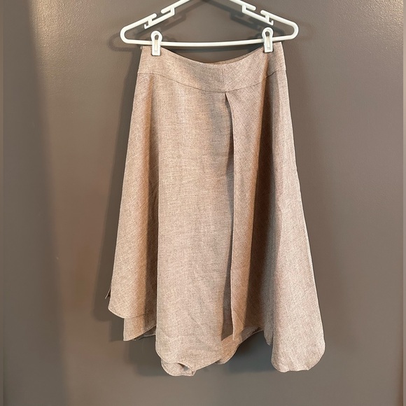 Vintage poly/linen ballet skirt - mid waist with asymmetrical layers - oatmeal - Picture 6 of 9